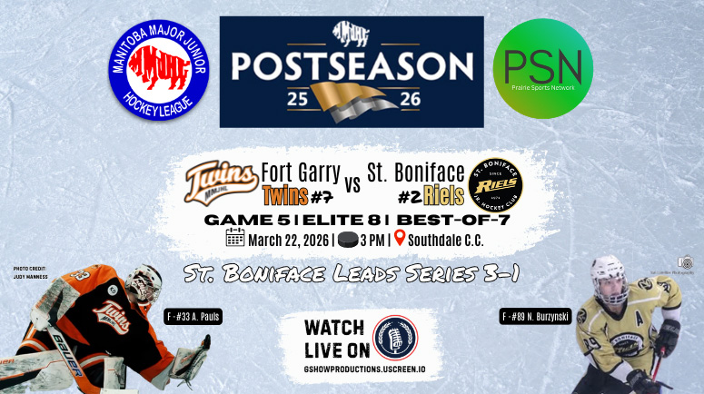 Watch Live, Game 5 - Ft. Garry / Ft. Rouge Twins at St. Boniface Riels