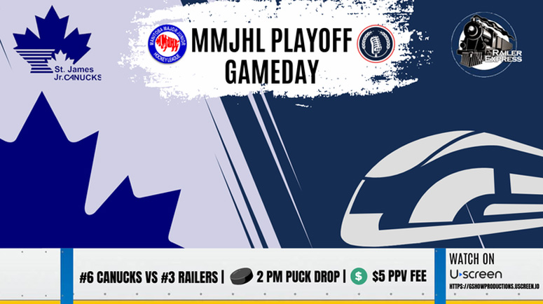Watch Game 5 - St. James Jr. Canucks at Transcona Railer Express - Presented by GShow Productions